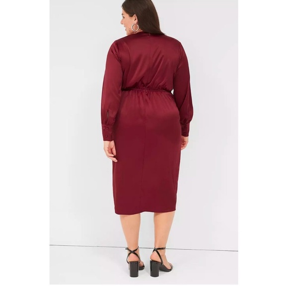 Lane Bryant Rich Red Satin Dress - NWT - Picture 10 of 11